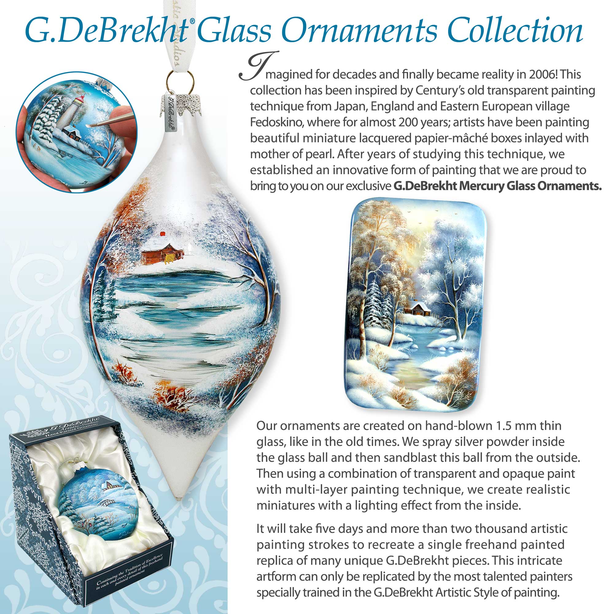 Sledging Santa Ball Glass Ornament by G. DeBrekht - 73442